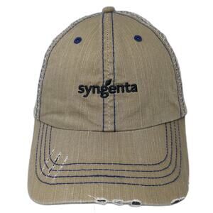 Syngenta Trucker Cap Brown One Size Adjustable Mesh Back Distressed Mega Cap